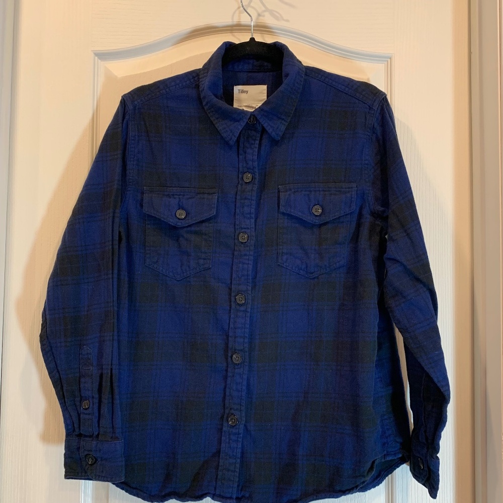 Tilley – Men’s Button-Up Shirt -‎ Navy blue and black